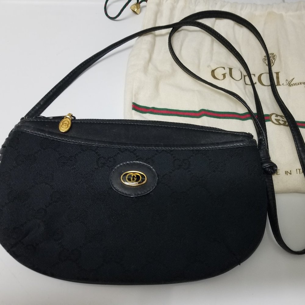 Vintage GUCCI Crossbody Monogram Black